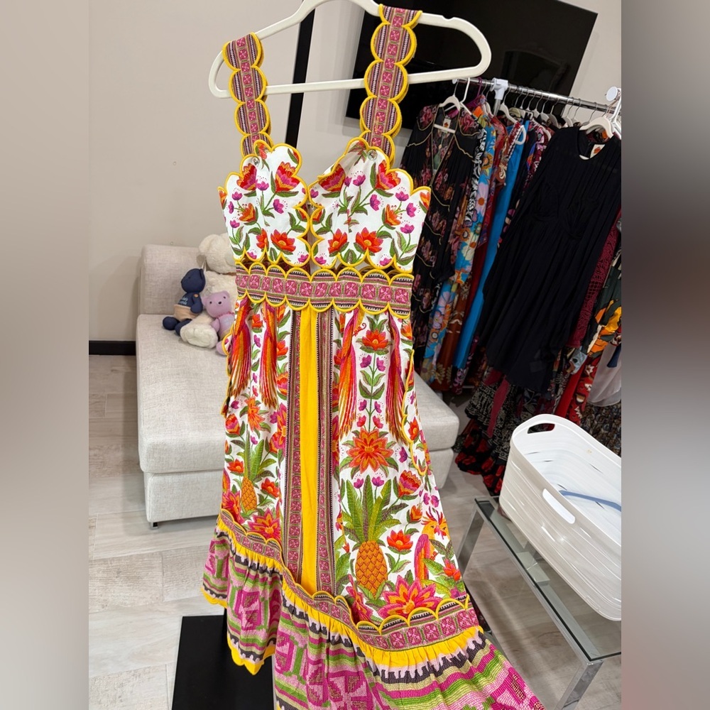 FARM Rio ARARAIS OFF-WHITE MIDI DRESS - Picture 6 of 12